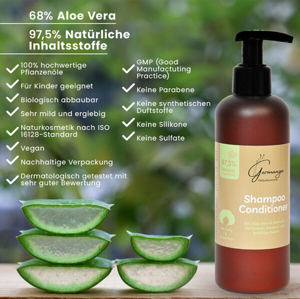 2-in-1 Shampoo + Conditioner mit Arganöl, Rizinusöl und Aloe Vera – Bild 3
