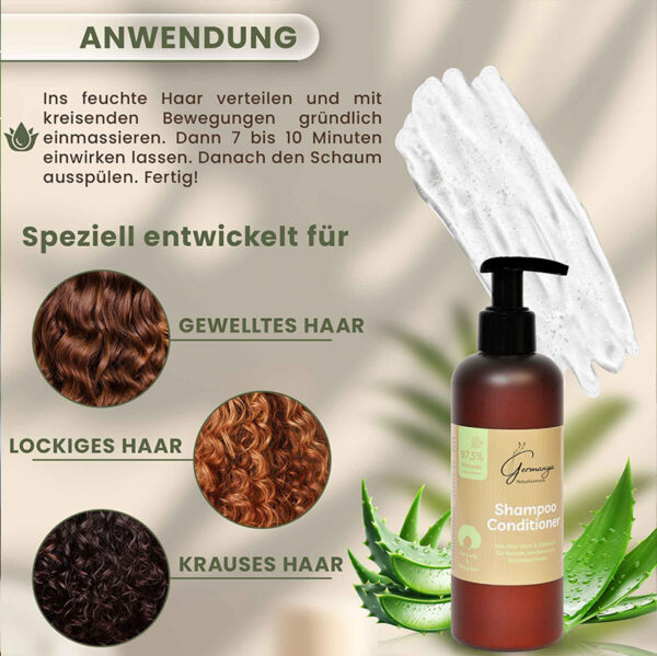 2-in-1 Shampoo + Conditioner mit Arganöl, Rizinusöl und Aloe Vera – Bild 4